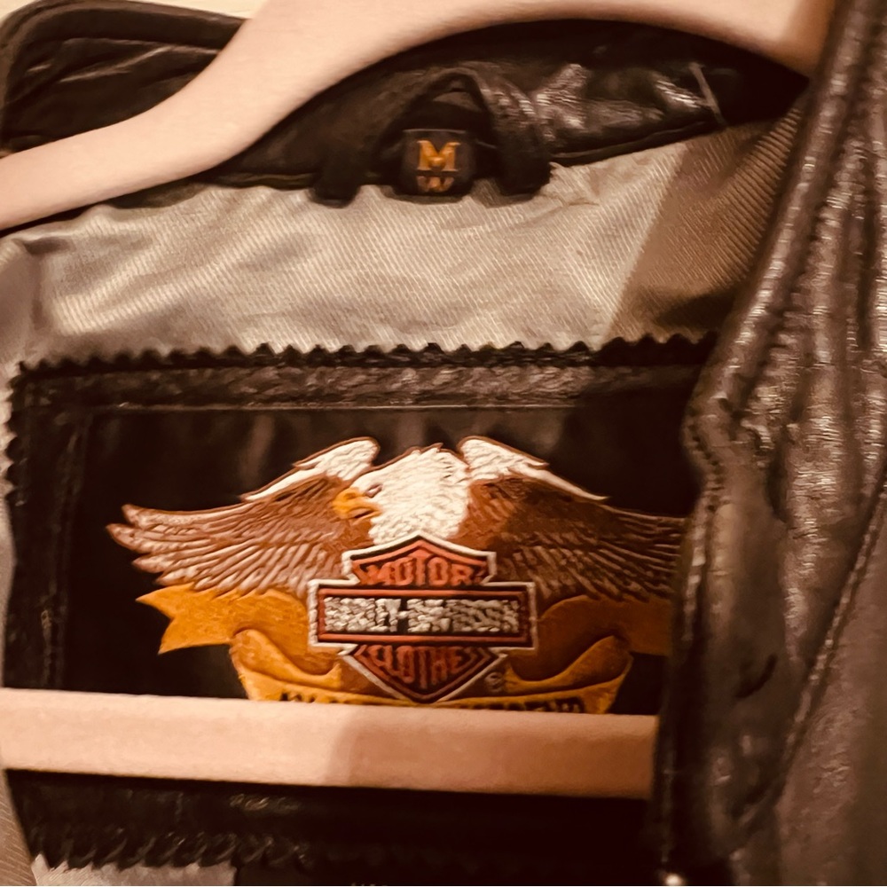 Harley Davidson Women’s Black Leather Riding Jacket - Picture 8 of 12